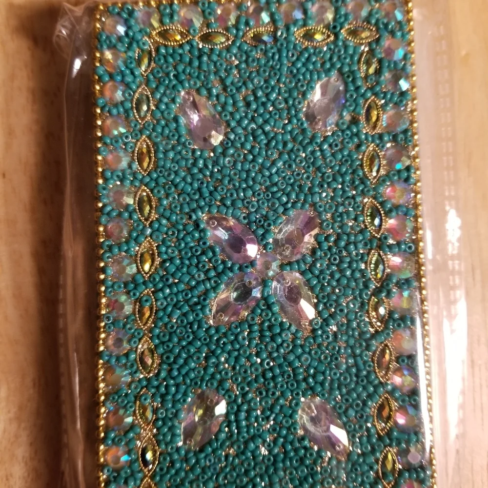 Green beaded Mini Journal